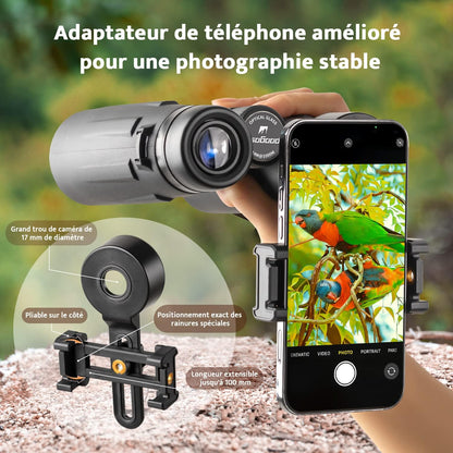 Jumelles Compactes HD 10 X 42 Pour Adultes, Prismes BAK4 | Objectifs FMC, Jumelles Étanches Pour L'Observation Des Oiseaux, De La Faune Avec Adaptateur Téléphonique