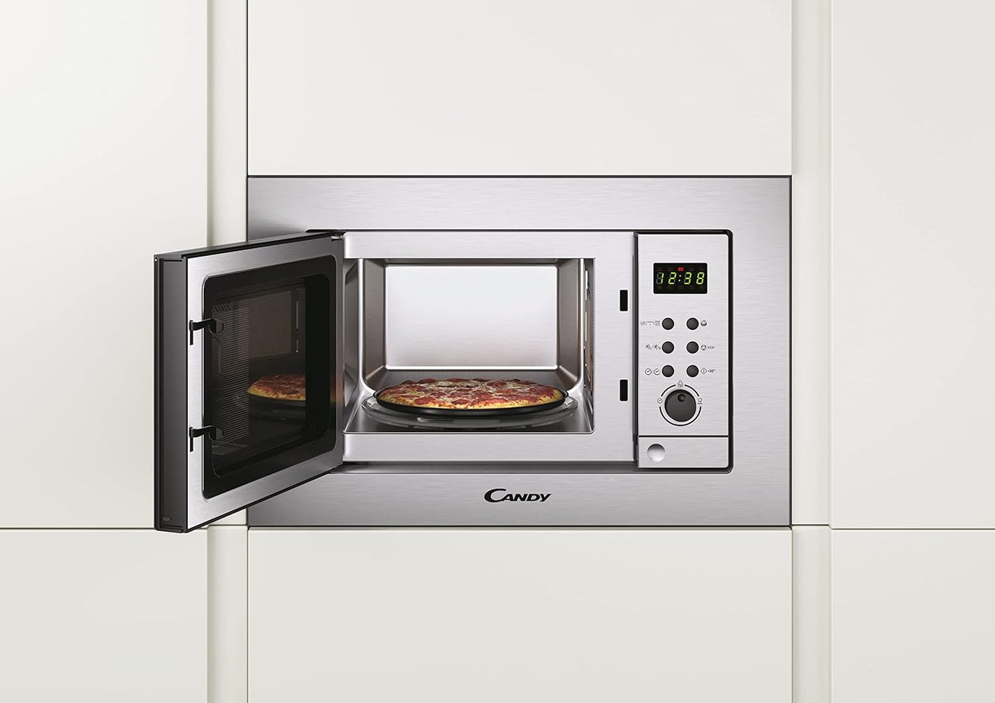 MIC211EX - Micro-Ondes Intégré/Intégré Avec Grill, 20 L, 800 W/1000 W, 8 Programmes Automatiques, Gris
