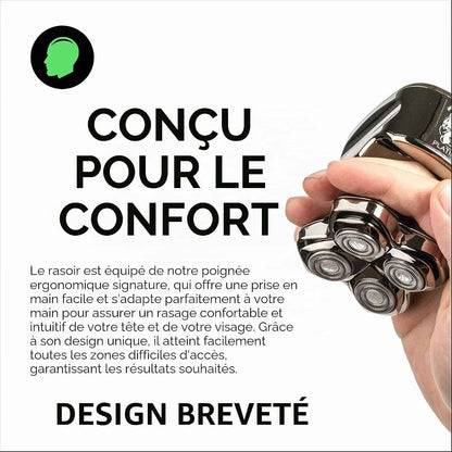 Pitbull Platinum Pro - Rasoir Électrique Homme - Sans Fil, Rechargeable, Humide/Sec, Ergonomique Pour Crâne Chauve - Avec Socle De Rinçage Et Étui De Voyage | Rasoir Électrique Homme, Sans Fil, Rechargeable, Humide/Sec, Crâne Chauve, Avec Socle De Rinçage