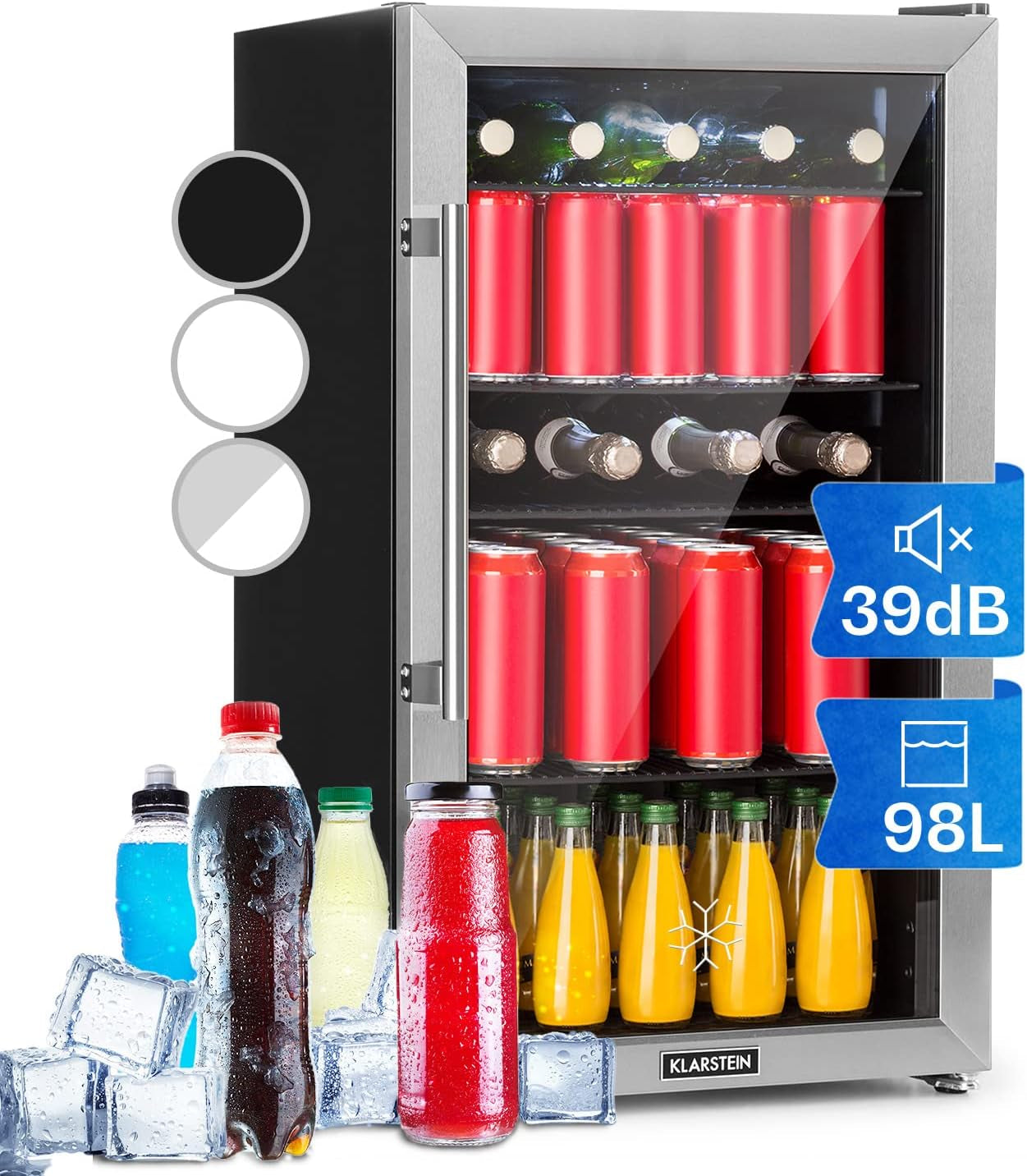 Mini Frigo De Chambre Et Bureau Pour Boisson, Petit Frigo Silencieux, Refrigerateur Mini Bar 98L, Petit Réfrigérateur Camping, Étagères Réglables Pour Le Vin, Cannette, Beer Fridge
