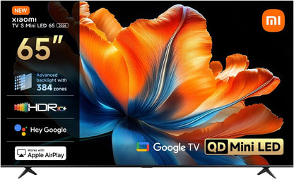 XIAOMI TV S Mini LED 65"(165 Cm), QLED Mini LED Télévision, 4K UHD, Smart TV Avec Google TV, HDR10+, Triple Tuner, DVB T2, 60Hz Avec 120Hz Game Boost Mode, MEMC, Dolby Audio, Airplay 2