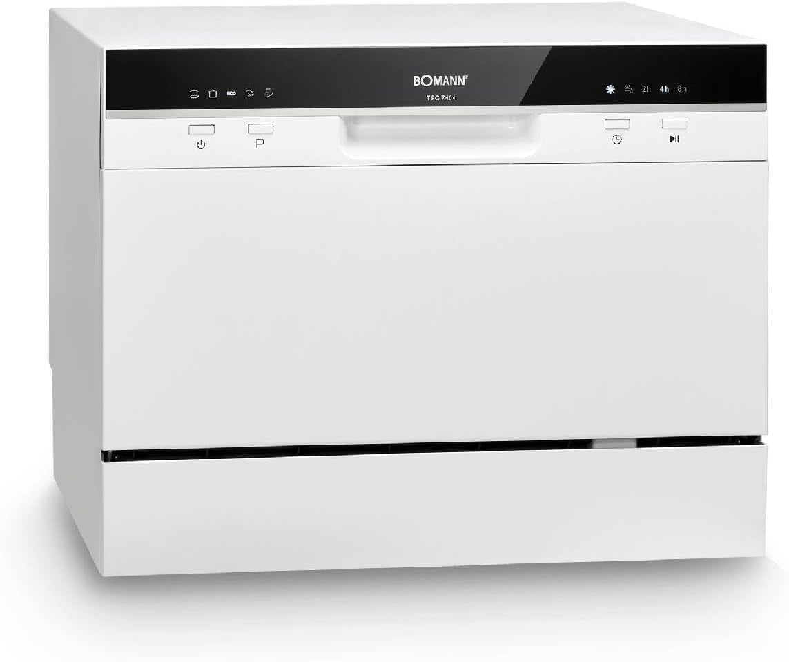 Bomann® Lave-Vaisselle Pour Petites Cuisines | Lave-Vaisselle Avec Raccordement À L'Eau & 5 Programmes | Lave-Vaisselle De Table Avec Départ Différé | Mini Lave-Vaisselle Pour 6 Couverts | TSG 7404