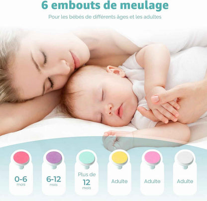 Lime Ongle Bebe, Lime a Ongle Electrique Bebe 6 En 1 Pour Enfants De Tous Âges, Vert | Faible Bruit, Pour Nouveau-Nés, Bébés, Enfants Et Adultes, Pour Le Soin Quotidien Des Ongles, Compacte Et Portable, Verte