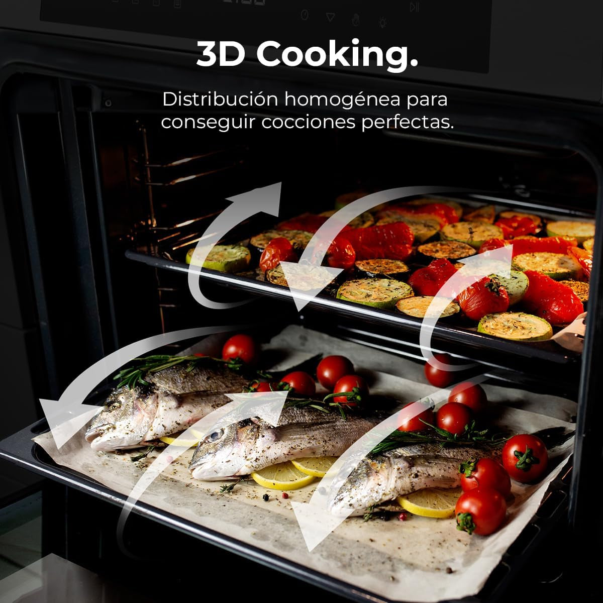 Four Encastrable Pyrolytique 60Cm Bolero Hexa P506000 Matt A+. 3400W, Capacité De 81L, 11 Fonctions Avec Airfryer Master, Pizza Master, 3D Cooking, Steam Base X2, Pyrolyse
