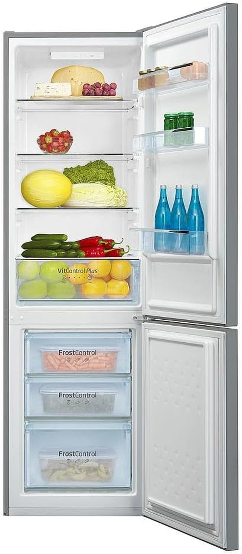 Amica KGCL 387 150 E Kühl-Gefrierkombination, 54 Cm Breit, 262 L, Automatische Abtauung, Frostcontrol, Superkühlen, Vitcontrol, Edelstahl