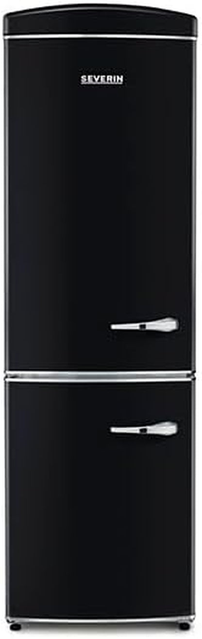 Réfrigérateur Congélateur Combiné Total Nofrost, Pose Libre, Largeur 60 Cm, 315 L, Classe E, Veggibox Inclus, Rétro, Noir, RKG 888