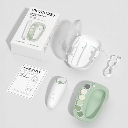 Lime Ongles Électrique Bébé, Sécurité, Faible Bruit, Lumière, Vert | Rechargeable, 7 Remplacements, Nouveau-Né, Enfants, Soins, Voyage, Cadeau