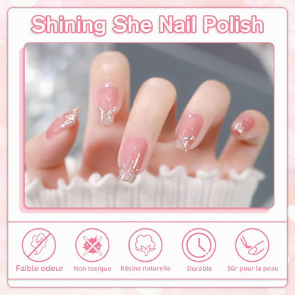 Vernis Semi Permanent, 4 Couleurs Noir or Argenté Blanc Vernis À Ongles Gel Liner Kit Soak off UV/LED Semi-Permanent Manucure Kit Pour Salon De Manucure DIY Home, 8Ml