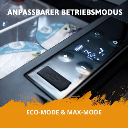 CROSS TOOLS ICEBOX 40 Glacière Électrique À Compresseur Pour Le Camping Et Les Voyages Avec Commande Par App Réfrigération À -20° C, 230 V/ 12 V/ 24 V Dimensions 65 X 37,5 X 42,7 Cm Couleur Argent