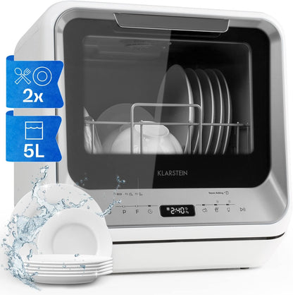 Mini Lave Vaisselle De 2 Couvert, Lave-Vaisselles Silencieux, 7 Programmes De Lavage, Petit Lave-Vaisselle De Table Compact, Lave Vaisselle Portable, Facile À Installer Pour Maison, Bureau