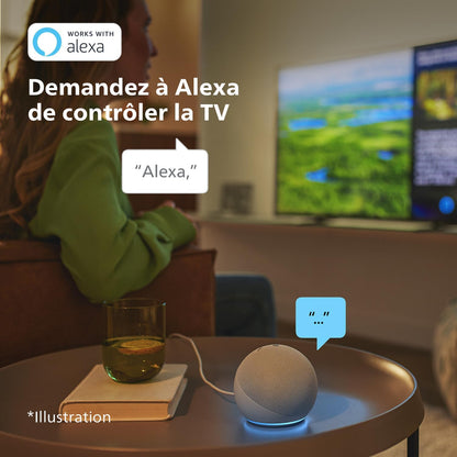 Philips 50PUS7609 Smart TV LED 4K - Écran 50 Pouces Avec Plate-Forme Pixel Precise Ultra HD Titan OS Et Son Dolby Atmos, Fonctionne Avec Alexa Et L’Assistant Vocal Google - Gris Anthracite