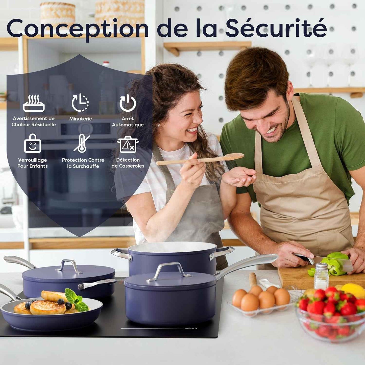 Plaque Induction 4 Feux Encastrable 60 Cm 7200W Avec Zone Flexible | Booster, Gestion De Puissance, Commande Tactile Slider, Minuterie, Sécurité Enfant, Grande Poêle Et Plancha, CBBIH4BF