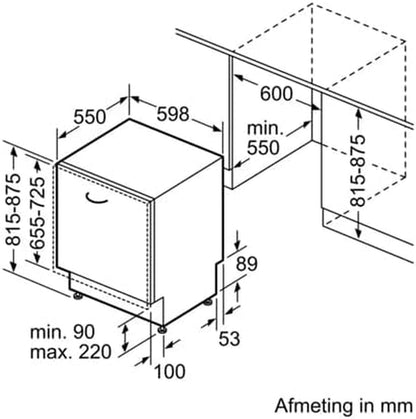 Serie 2 SMV25AX00E Lave-Vaisselle Entièrement Intégré 12 Couverts F Non Applicable, Noir