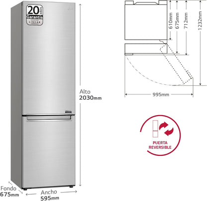 GBB92STBAP Réfrigérateur-Congélateur Autoportante 384 L a Acier Inoxydable