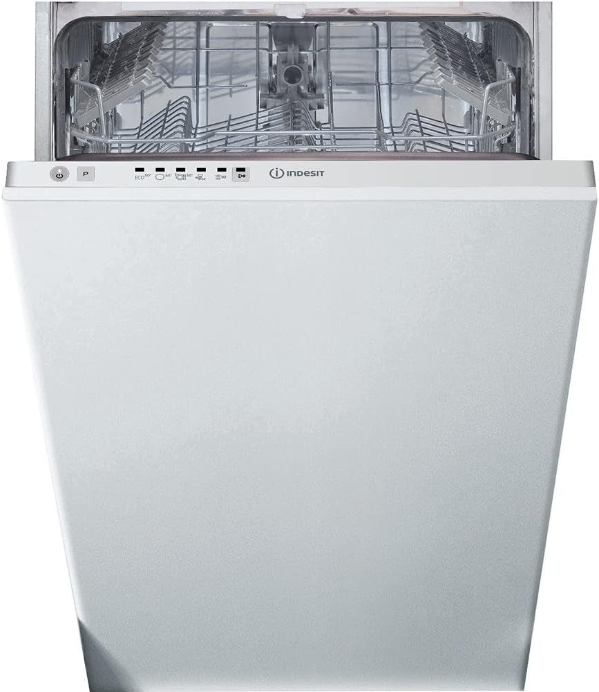 Indesit DSIE 2B10 Lave-Vaisselle Entièrement Intégré 10 Places A+ - Lave-Vaisselles (Entièrement Intégré, Blanc, Compact (45 Cm), Noir, Blanc, Boutons, Tactil, 1,3 M)