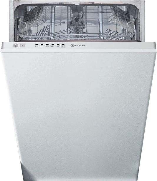 Indesit DSIE 2B10 Lave-Vaisselle Entièrement Intégré 10 Places A+ - Lave-Vaisselles (Entièrement Intégré, Blanc, Compact (45 Cm), Noir, Blanc, Boutons, Tactil, 1,3 M)