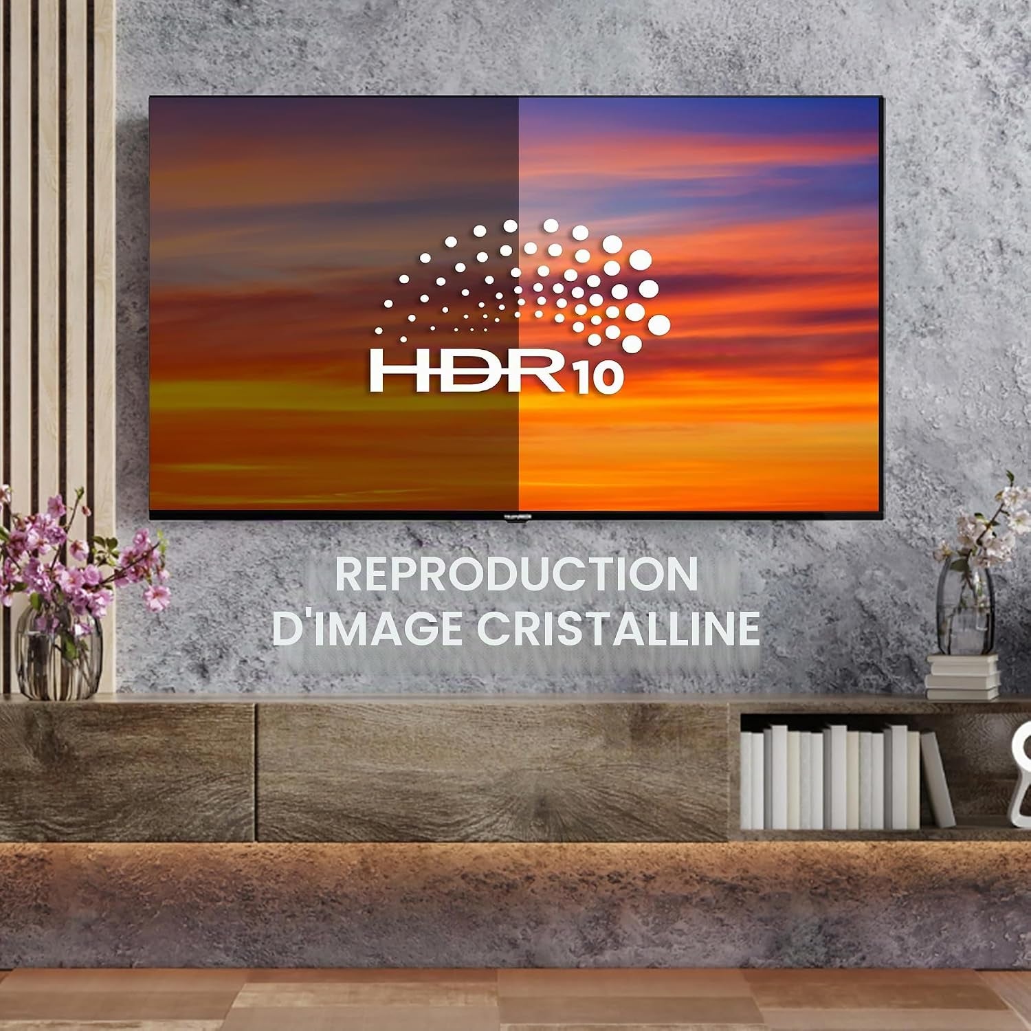 QLED VIDAA QF40VP750S Téléviseur Full HD 40" HDR Avec Triple Tuner Intégré LED Noir