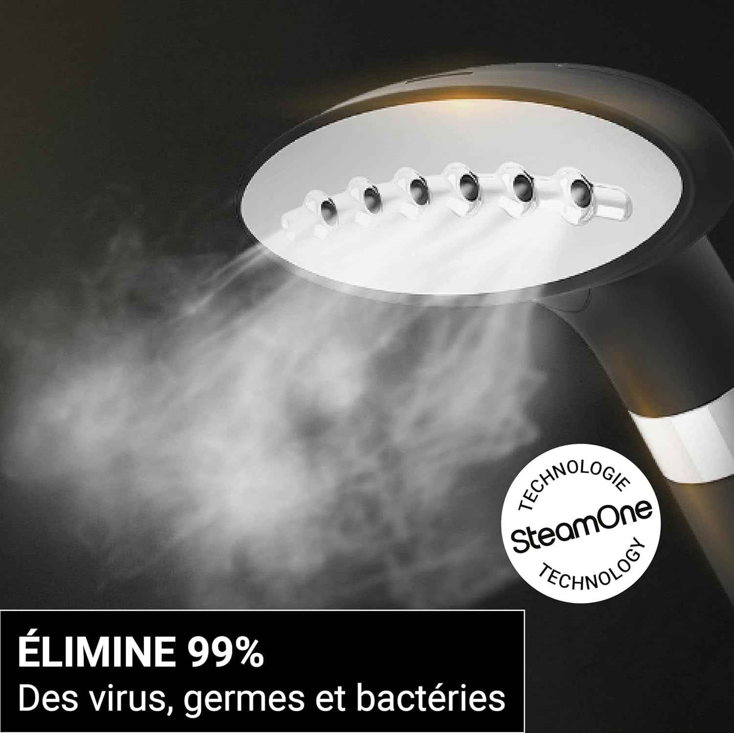 Steamone Daily Steamer Défroisseur Vertical Noir 1800W - 1,8L | Steamer Vertical, 1800W, Réservoir 1,8L, 45Min Autonomie, Prêt En 60S, Système Anticalcaire, Compact, EUHG100B