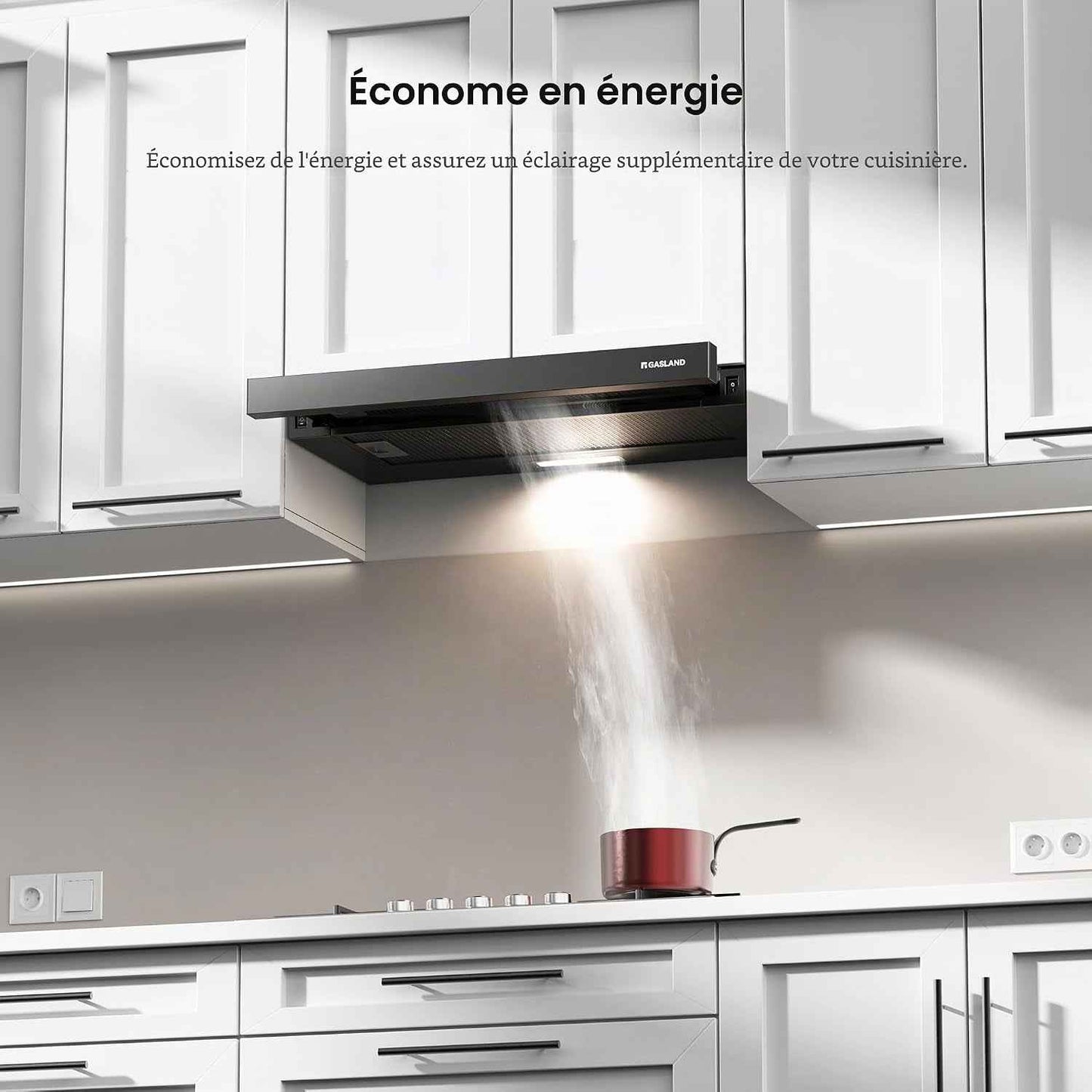 BR60BP Hotte Aspirante 60 Cm Umluft, Hotte Intégrée À Écran Plat 335 M³/H, Hotte Abstrait À Extraction À Plat Noire Avec Filtre À Charbon Actif CF132
