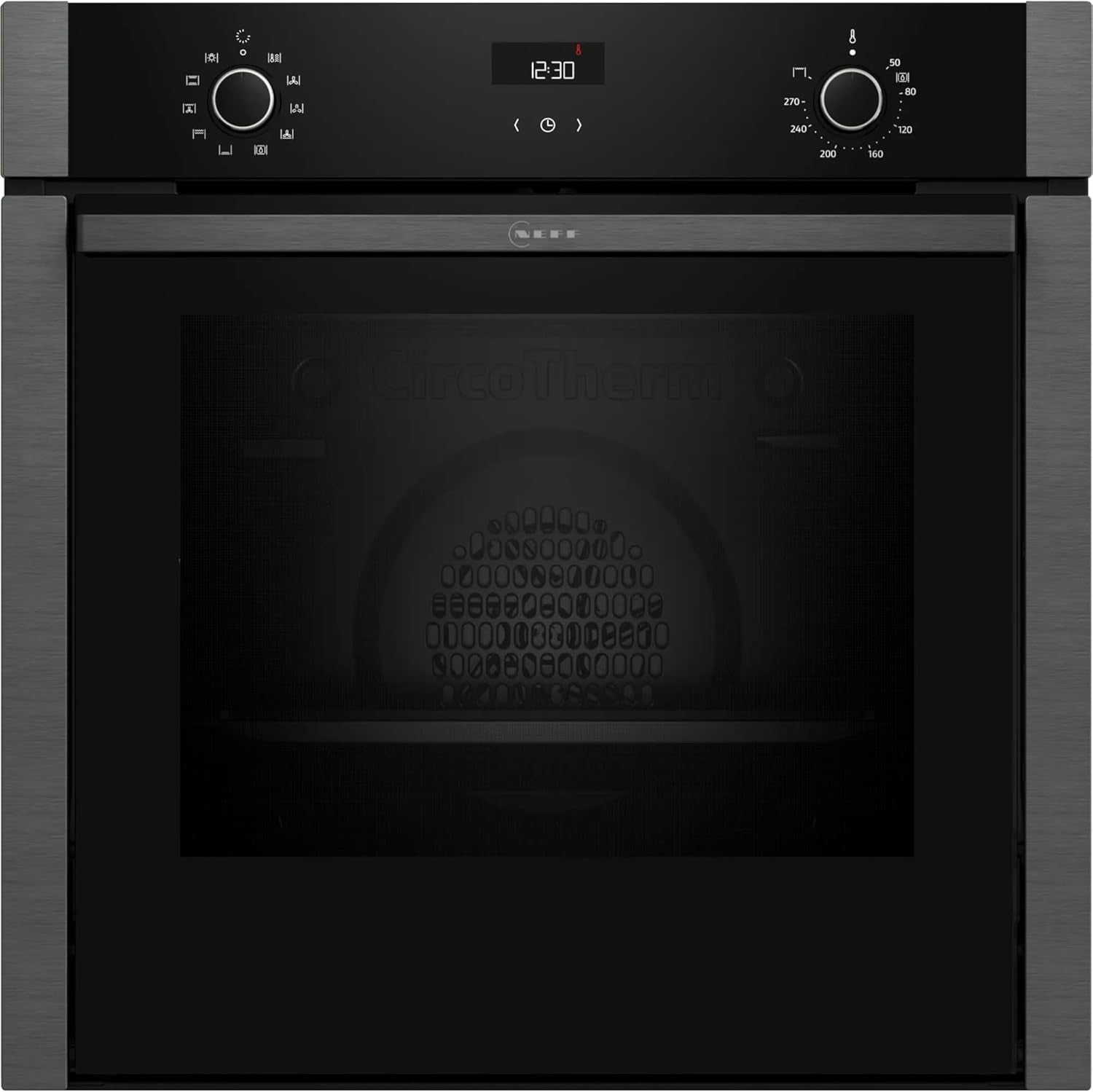 Neff B3ACE2AG0 N50 EEK: a Einbaubackofen, 60 Cm Breit, 71 L, 3D Heißluft, Grillfunktion, LCD Display, 7 Heizarten, Graphite-Grey