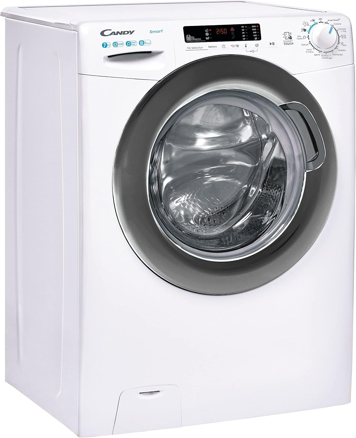 CSS41272DWSE-11 Machine À Laver 7 Kg Smart, Charge Frontale, Libre Installation, 1200 RPM, 16 Programmes, Technologie NFC, Cycles Supplémentaires, Classe C, Blanc