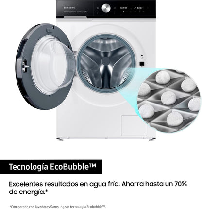 Machine À Laver Avec Technologie Spacemax™, 11 Kg, 1 400 Tr/Min, Efficacité Énergétique A, Intelligence Artificielle Et Smartthings™, AI Ecobubble, Doseur Automatique, Programmes De Vapeur,