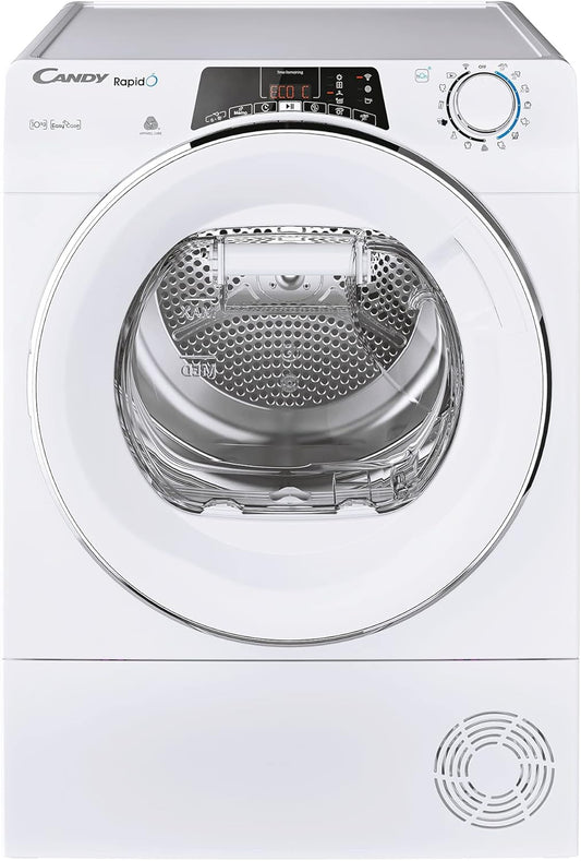 Rapidó, ROE H10A2TCEX-S, Sèche-Linge À Condensation, 10 Kg, Pompe À Chaleur, Écran Smart Text, Wifi, App Hon, 7 Cycles Rapides, Tiroir À Condensation, 5 L, Anti-Rides, Démarrage 24H, Classe A++,