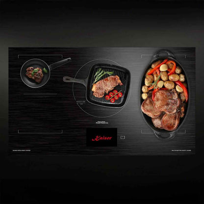 KCT 9140 FI Plaque De Cuisson À Induction, 90 Cm, Zone Libre Avec 2 Zones À Induction Flex, Écran TFT, Fonction Keep Warm, Plaque De Cuisson À Induction, Nouvelle Génération En Gris Graphite