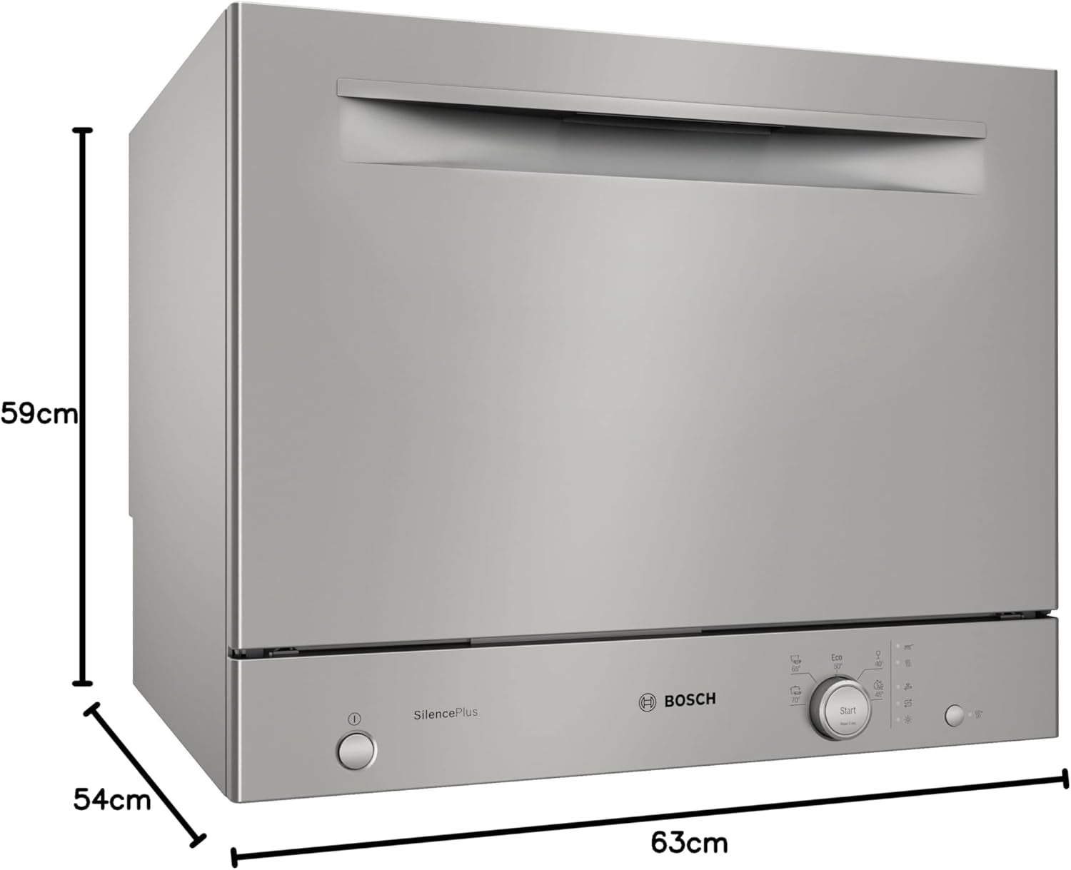SKS51E38EU - Lave-Vaisselle Compact Série 2 - Pose-Libre, 55 Cm - 6 Couverts - 5 Programmes - Moteur Ecosilence Drive - Inox