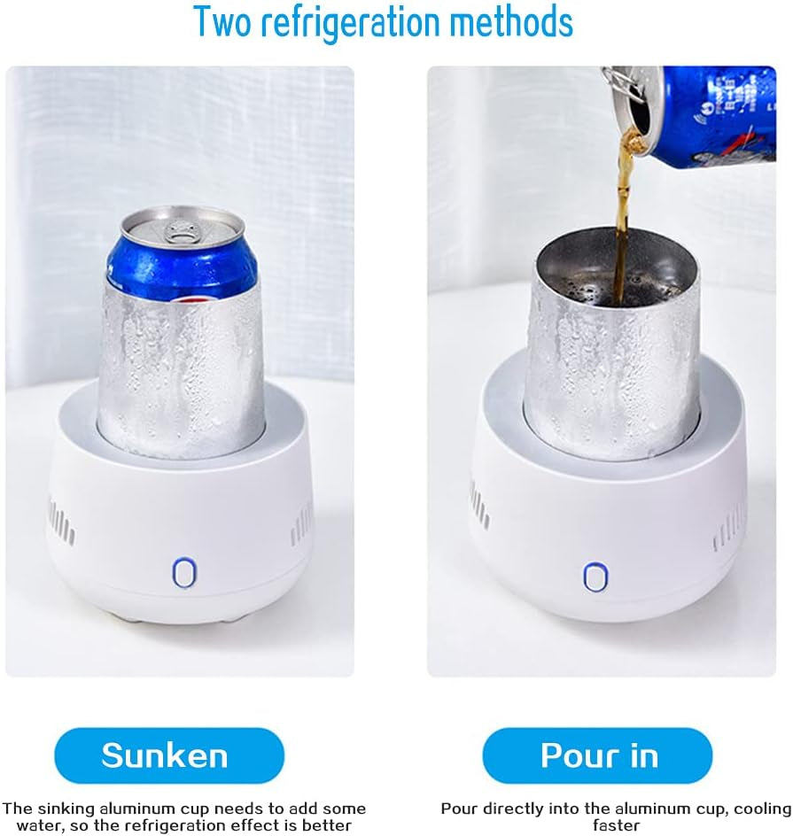 Tasse De Refroidissement De Voiture, Mini Tasse Réfrigérée Portable, Tasse Thermos De Réfrigérateur De Voiture, Refroidisseur De Boissons Électrique Pour Conduite De Bureau À Domicile