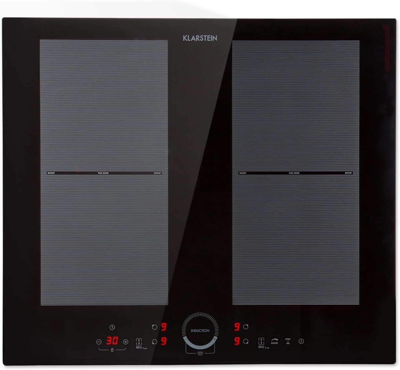 Klarstein Plaque Induction 7000W, Plaque De Cuisson Electrique À Induction, Encastrées 4 Feux, Tables De Cuisson Encastrable, Contrôle Tactile, Rechaud Electrique Pour La Cuisine