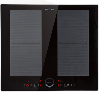 Klarstein Plaque Induction 7000W, Plaque De Cuisson Electrique À Induction, Encastrées 4 Feux, Tables De Cuisson Encastrable, Contrôle Tactile, Rechaud Electrique Pour La Cuisine
