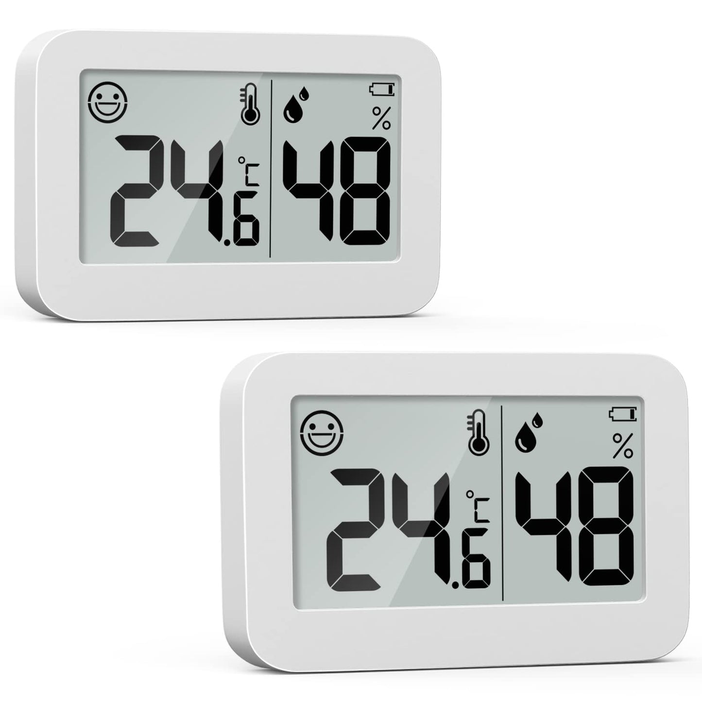 2 Mini Hygromètres Thermomètres D'Intérieur, Jauge D'Humidité Avec Celsius (℃), Moniteur De Température Numérique Pour Cave À Serre, Chambre De Bébé, Cave, Incubateur De Reptiles