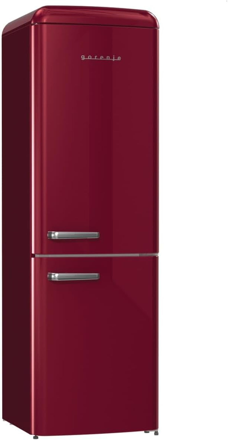 Retro Collection ONRK 619 DR Retro - Réfrigérateur-Congélateur/194 Cm/Compresseur Inverseur/Nofrost Plus/Ionair/Crispzone/Réfrigérateur 204 L/Congélateur 96 L/EEK D/Bordeaux