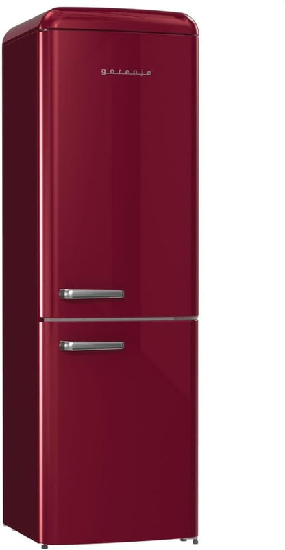 Retro Collection ONRK 619 DR Retro - Réfrigérateur-Congélateur/194 Cm/Compresseur Inverseur/Nofrost Plus/Ionair/Crispzone/Réfrigérateur 204 L/Congélateur 96 L/EEK D/Bordeaux