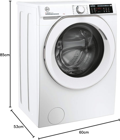 HW 48AMC/1-S H-WASH 500 Machine À Laver Intelligente 8 Kg, 1400 Tours, Wi-Fi + Bluetooth, Charge Avant, Fonction Vapeur, Moteur Onduleur, Libre Installation, 60-54-85 Cm, Blanc, Classe A