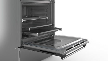 Serie 6 HKS79U250 Four Et Cuisinière Noir, Argent Plaque Avec Zone À Induction a - Fours Et Cuisinières (Cuisinière, Noir, Argent, Rotatif, Tactil, Acier Inoxydable, Devant, 1,2 M)