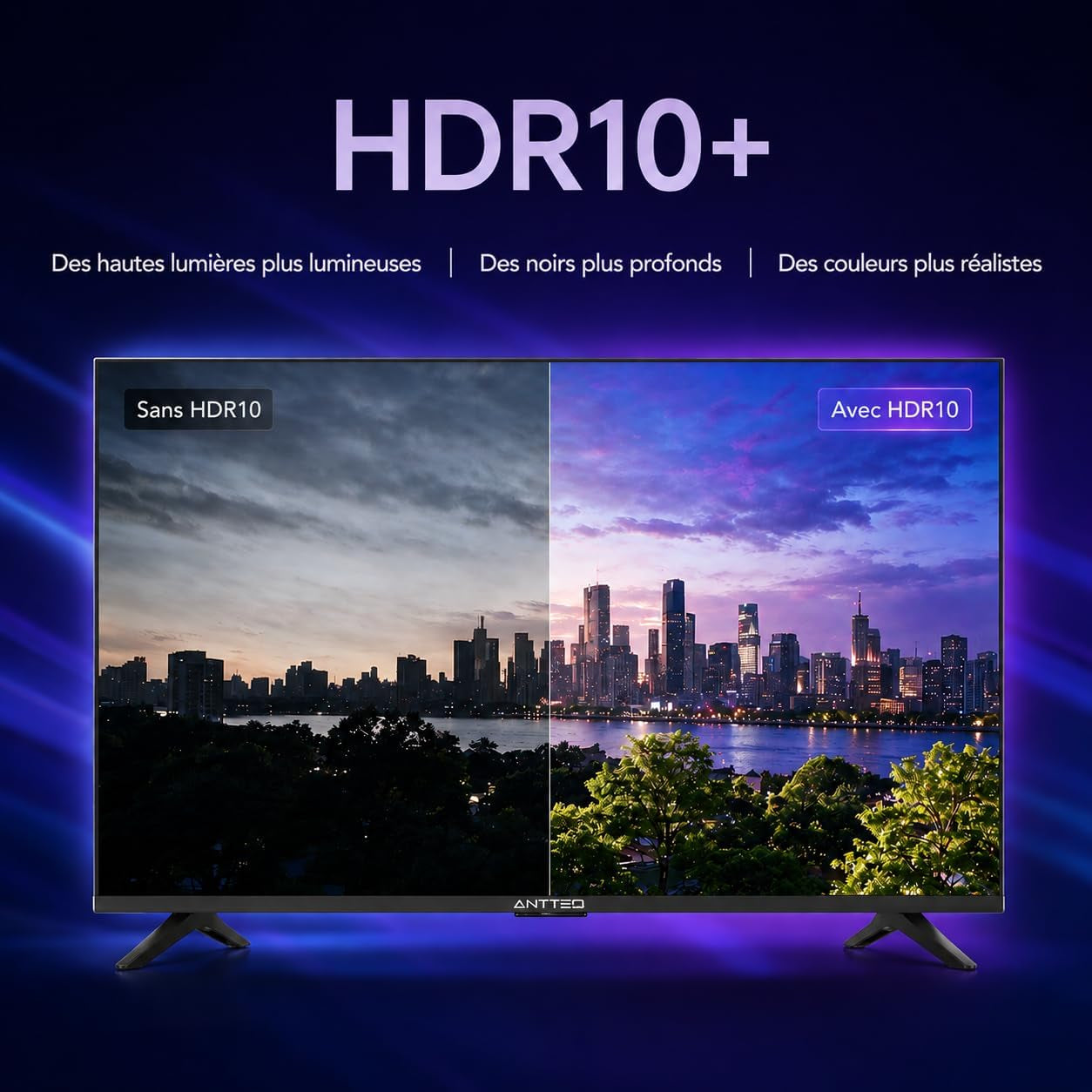 AV40F5Q 2K QLED FHD Smart TV 40 Pouces HDR10 Bluetooth Avec Triple Tuner (DVB-C/-S2/-T2) App Store, Netflix, Prime Video, Rakuten TV, DAZN, Youtube