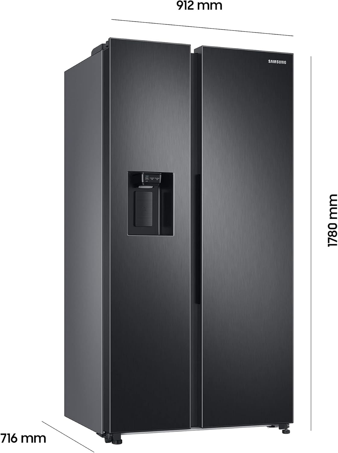 RS6GA8521B1/EG Frigo Américain Autoportante 634 L E Noir