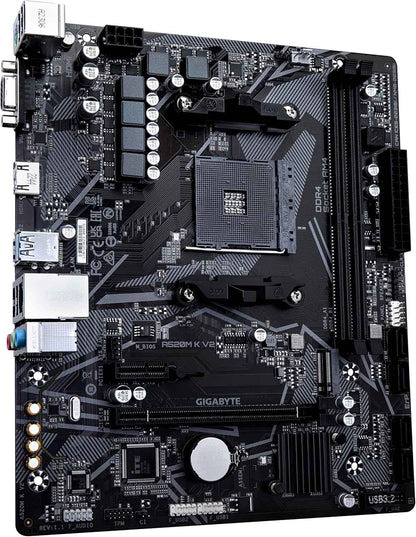 Carte Mère A520M K V2 - Prend En Charge Les Processeurs AMD Ryzen Série 5000 AM4, Jusqu'À 5100Mhz DDR4 (OC), Pcie Gen3 X4 M.2, LAN Gbe, USB 3.2 Gen 1