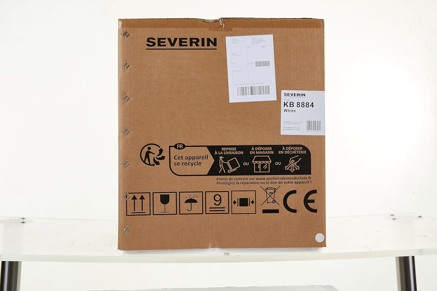 Mini Réfrigérateur Mini Bar, Pose Libre, Largeur 44,5 Cm, 45 Litres, Compartiment Froid 5 Litres, Classe Énergétique E, Porte Réversible, 80 Kwh/An, 40 Db, Blanc, KB 8884