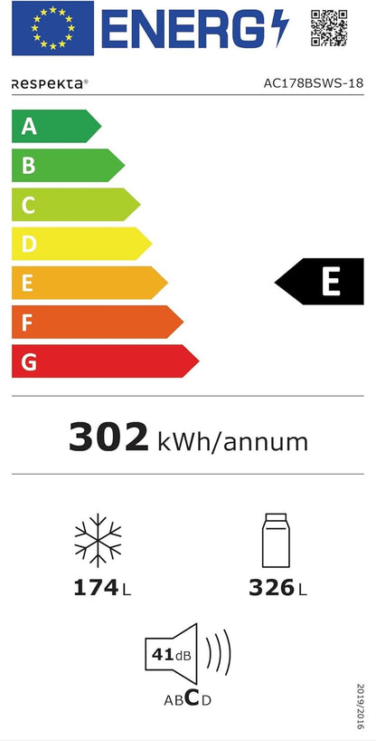 Respekta Réfrigérateur-Congélateur Côte À Côte Avec Distributeur D'Eau En Acier Noir AC178BSWS-18 / H:178 Cm, L:91 Cm/Compartiment Réfrigérateur De 326 L, Congélateur De 174 L, No Frost
