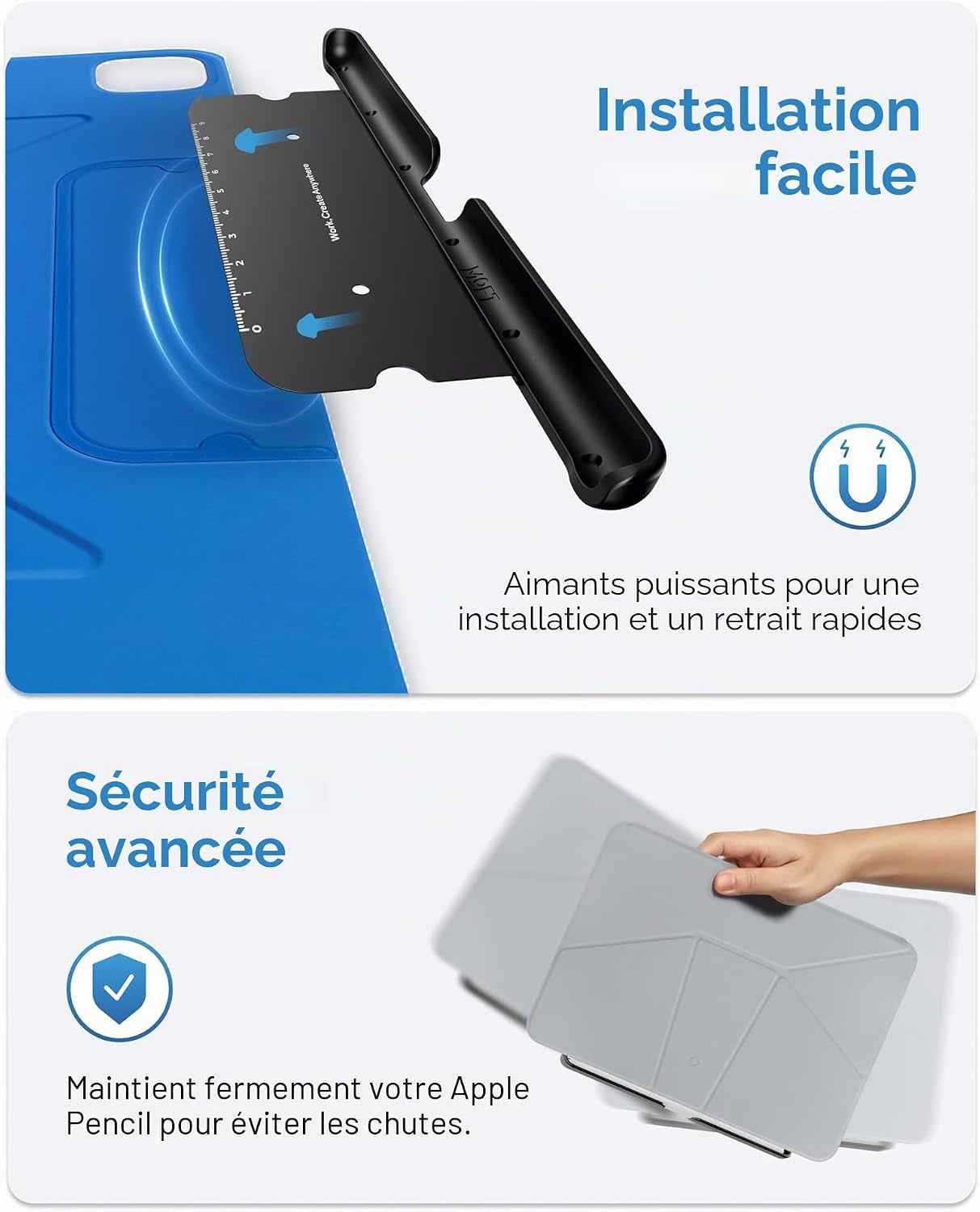 Pencil Porte-Stylet Pour Apple Pencil Pro / 2E Génération/Étui USB-C Compatible Avec Apple Smart Folio, Magic Keyboard, Étuis  Dynamic Et Float Folio