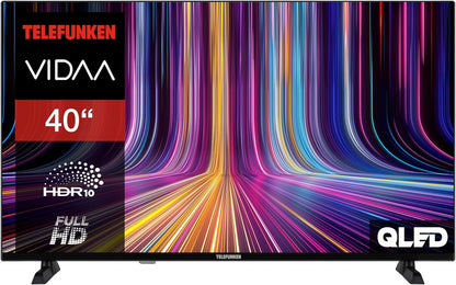 QLED VIDAA QF40VP750S Téléviseur Full HD 40" HDR Avec Triple Tuner Intégré LED Noir