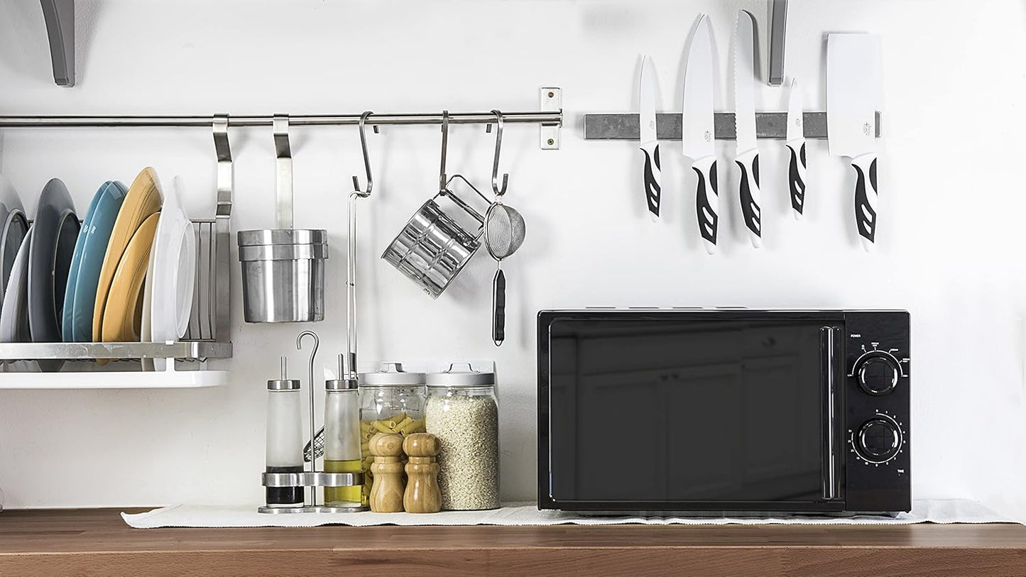 Micro-Ondes Allblack. Capacité De 20 L, 700 W De Puissance, 6 Niveaux De Fonctionnement, Minuterie 30 Minutes, Mode Décongeler, Finition Noir.
