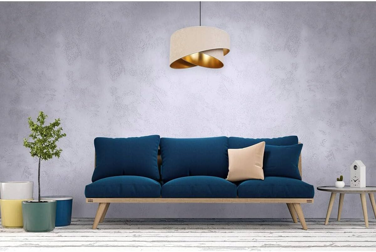 Light-Home Abat Jour Suspension Luminaire Lustre Industriel Milan - Moderne Abat Jour Plafond Pour Chambre Salon Et Cuisine - En Metal - Crème
