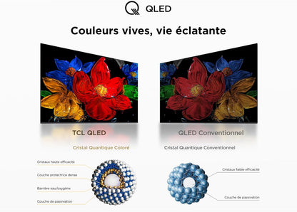 TCL 40V5C – TV QLED Direct LED Smart Full HD 40" Avec Android TV​ & HDR - Compatible Avec Google Cast & Google Home, Design Mince