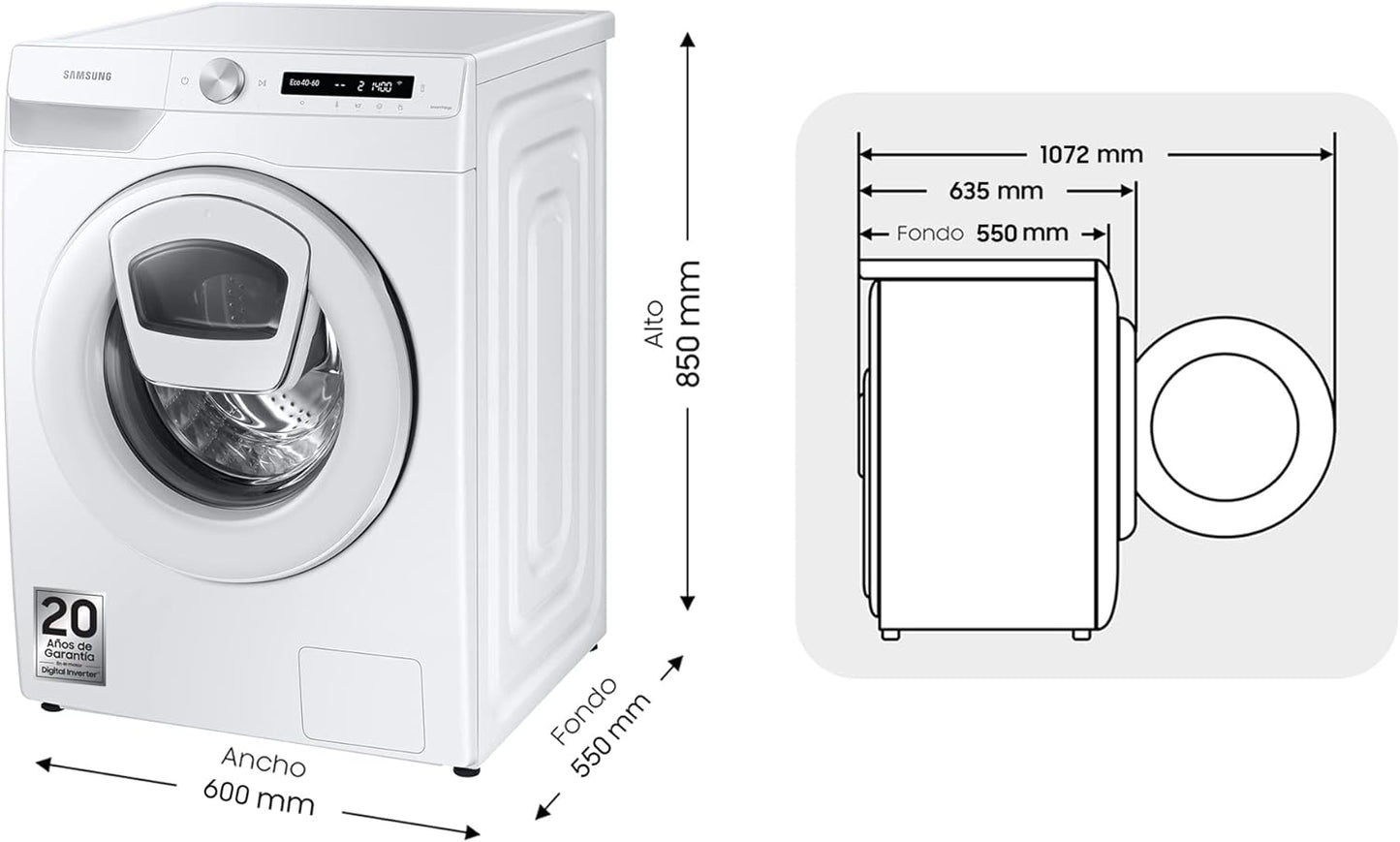 Lave Linge Frontal WW80T554DTWS3