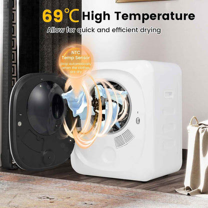Sèche Linge 4KG 800W, Sèche Linge À Évacuation 5 Programmes, Protection Contre Surchauffe Et Filtration Multiple, Sèche-Linges Électrique Pour Appartement, Dortoir (Classique)