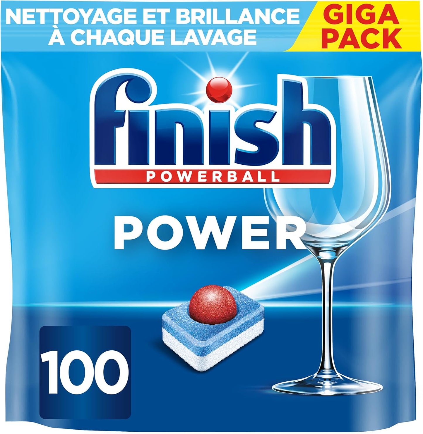 Pastilles Lave-Vaisselle Powerball Comprimé Sans Parfum All in One Max - 100 Tablettes Lave-Vaisselle